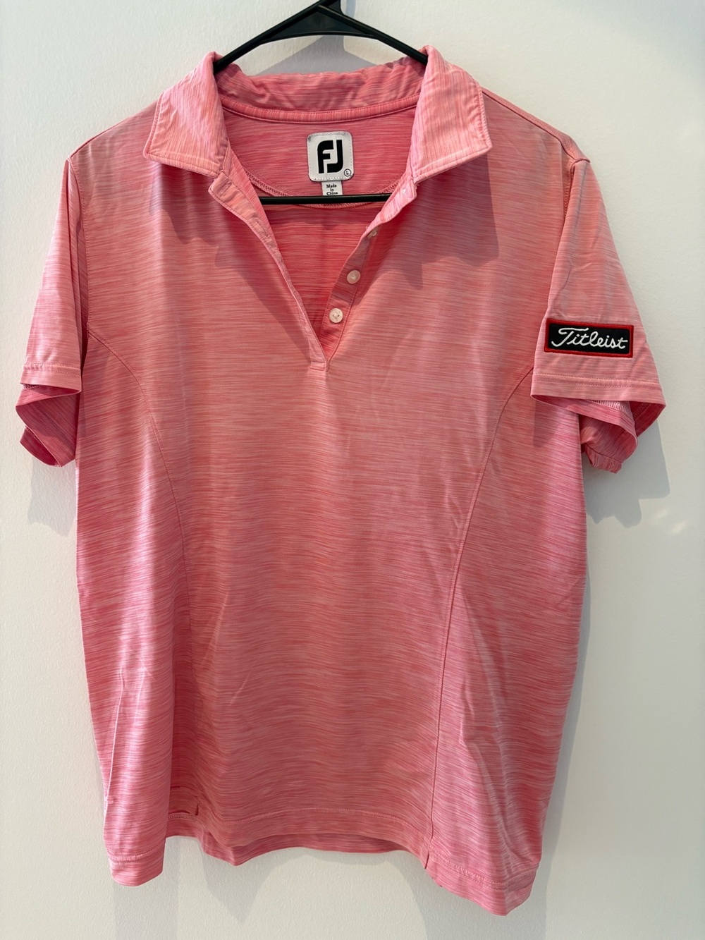 Women’s FootJoy Titleist Golf Blush Pink Polo Shirt Size Large